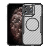 Carbon Fiber Texture MagSafe Translucent Phone Case