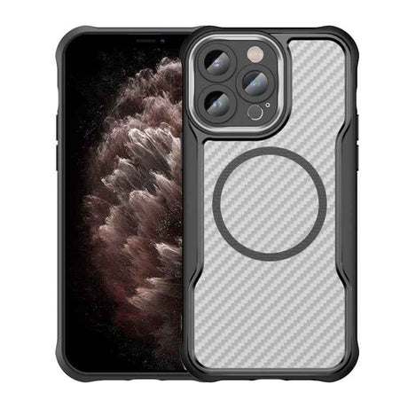 Carbon Fiber Texture MagSafe Translucent Phone Case