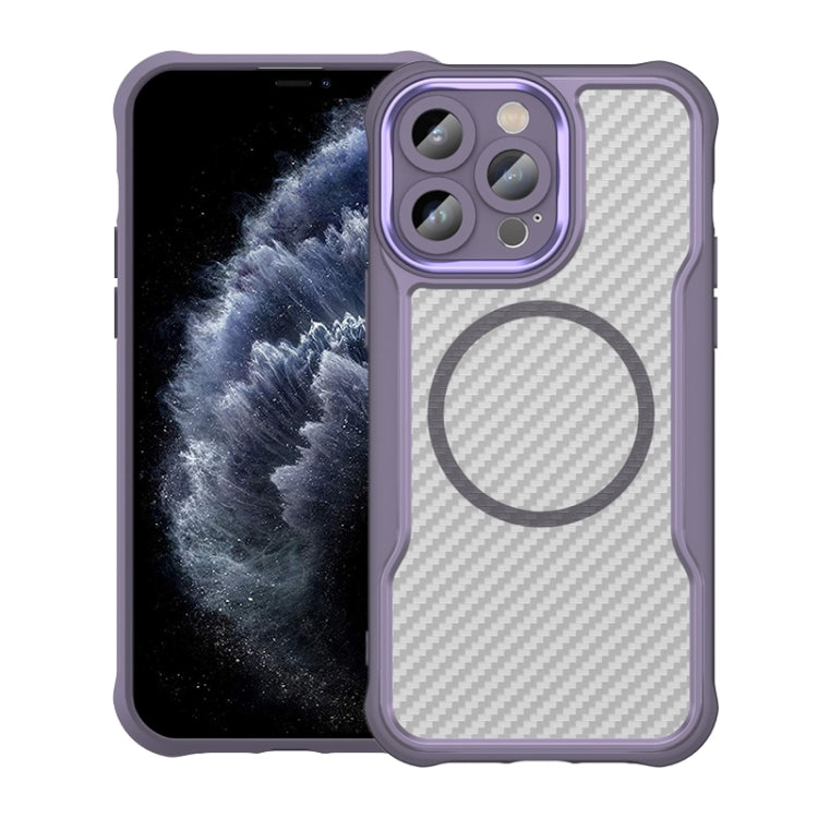 Carbon Fiber Texture MagSafe Translucent Phone Case