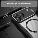 Carbon Fiber Texture MagSafe Translucent Phone Case
