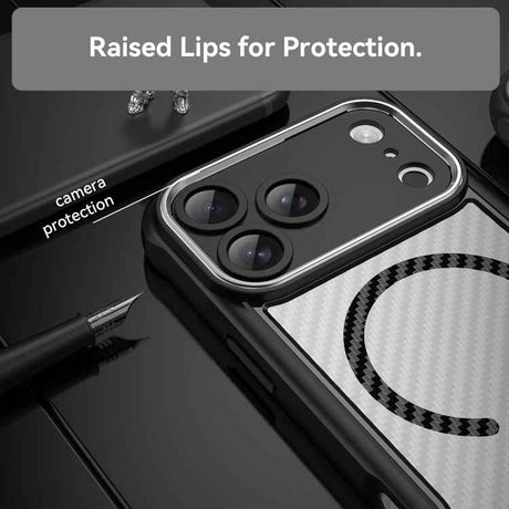 Carbon Fiber Texture MagSafe Translucent Phone Case