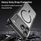 Carbon Fiber Texture MagSafe Translucent Phone Case