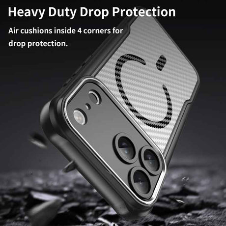 Carbon Fiber Texture MagSafe Translucent Phone Case