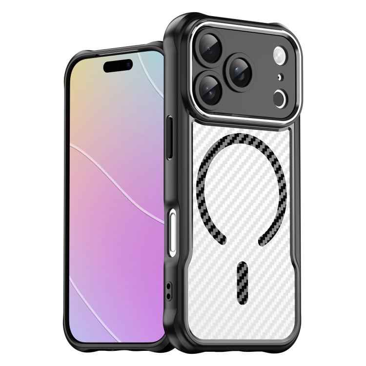 Carbon Fiber Texture MagSafe Translucent Phone Case