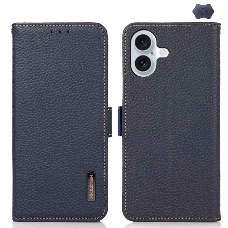 KHAZNEH Side-Magnetic Litchi Genuine Leather RFID Case