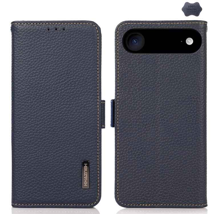KHAZNEH Side-Magnetic Litchi Genuine Leather RFID Case