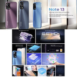 HOTWAV Note 13 - 6.6" Android 13, T606 Octa-Core, 4GB RAM + 128GB Storage, Side Fingerprint, 4G, NFC, OTG