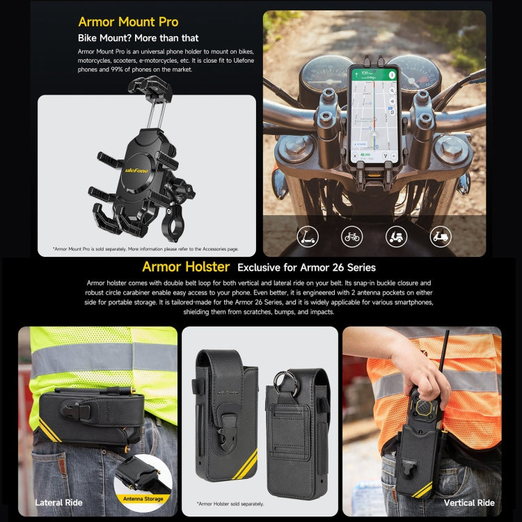 Teléfono robusto Ulefone Armor 26 Ultra Walkie-Talkie - 6.78" Android 13, MediaTek Dimensity 8020, 5G, NFC, 12 GB + 512 GB 