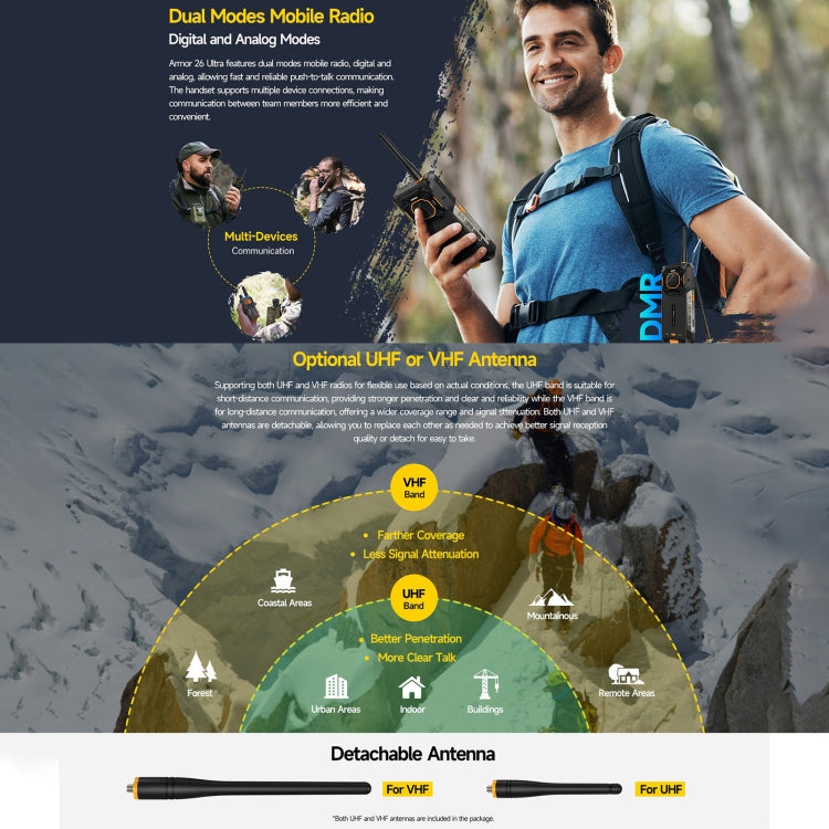 Teléfono robusto Ulefone Armor 26 Ultra Walkie-Talkie - 6.78" Android 13, MediaTek Dimensity 8020, 5G, NFC, 12 GB + 512 GB 