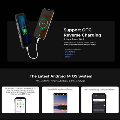 DOOGEE S118 Rugged Phone, 6.58 inch, 8GB+512GB, 10800mAh, Android 14 MediaTek Helio G99