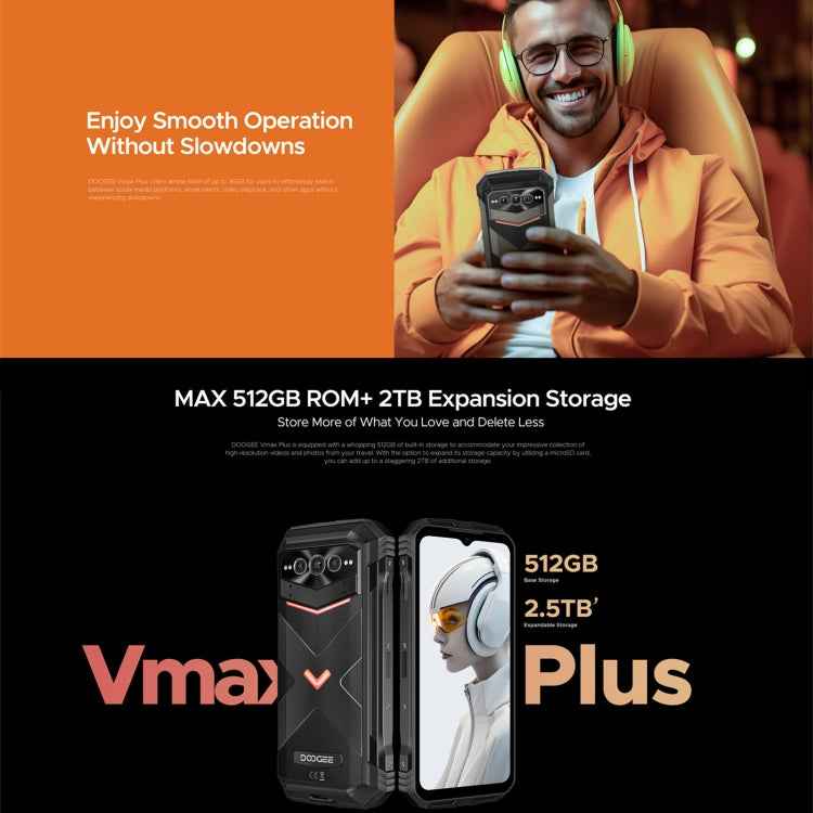 DOOGEE Vmax Plus 5G Rugged Phone, 6.58 inch Android 14 MediaTek Dimensity 7050