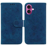 Butterfly Rose Embossed Leather Phone Case