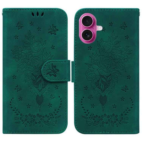 Butterfly Rose Embossed Leather Phone Case