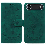 Butterfly Rose Embossed Leather Phone Case