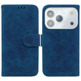 Butterfly Rose Embossed Leather Phone Case