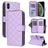 Crossbody Rhombic Zipper Tower Buckle Leather Phone Case with Lanyard
