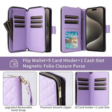 Crossbody Rhombic Zipper Tower Buckle Leather Phone Case with Lanyard