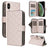 Crossbody Rhombic Zipper Tower Buckle Leather Phone Case with Lanyard