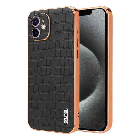 AZNS Electroplated Frame Crocodile Texture Full Coverage Phone Case