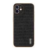 AZNS Electroplated Frame Crocodile Texture Full Coverage Phone Case
