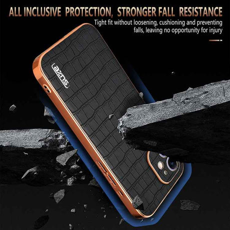 AZNS Electroplated Frame Crocodile Texture Full Coverage Phone Case