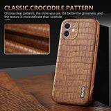 AZNS Electroplated Frame Crocodile Texture Full Coverage Phone Case