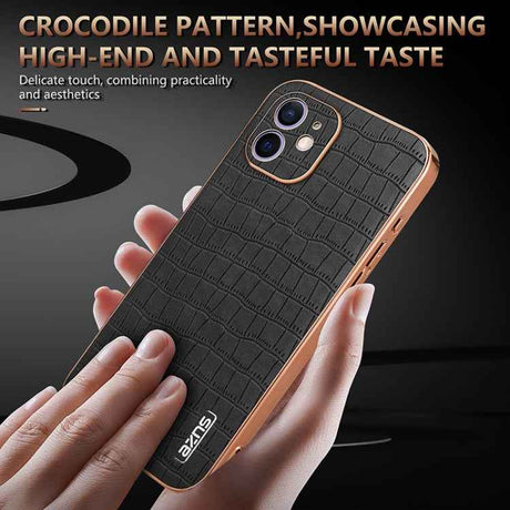AZNS Electroplated Frame Crocodile Texture Full Coverage Phone Case