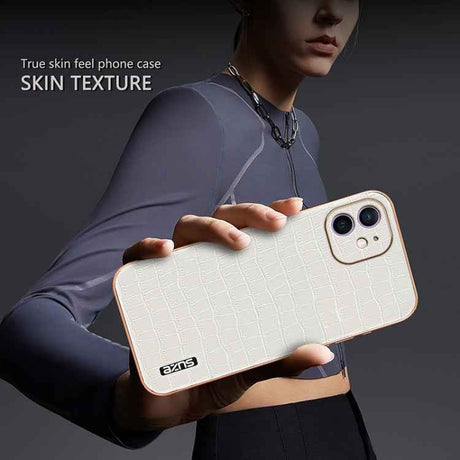 AZNS Electroplated Frame Crocodile Texture Full Coverage Phone Case