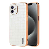 AZNS Electroplated Frame Crocodile Texture Full Coverage Phone Case