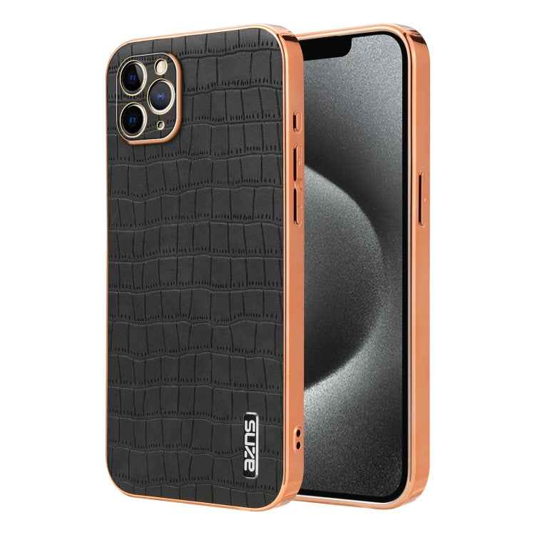 AZNS Electroplated Frame Crocodile Texture Full Coverage Phone Case