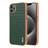 AZNS Electroplated Frame Crocodile Texture Full Coverage Phone Case