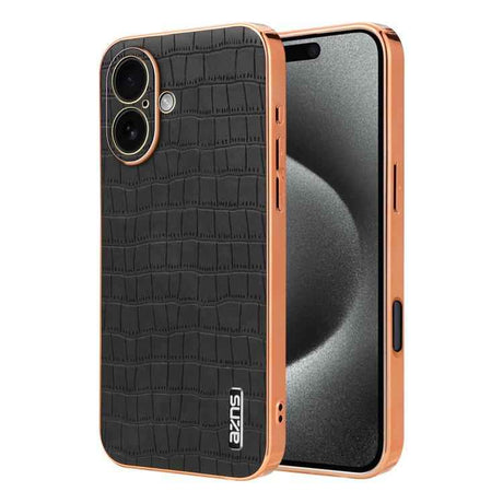 AZNS Electroplated Frame Crocodile Texture Full Coverage Phone Case