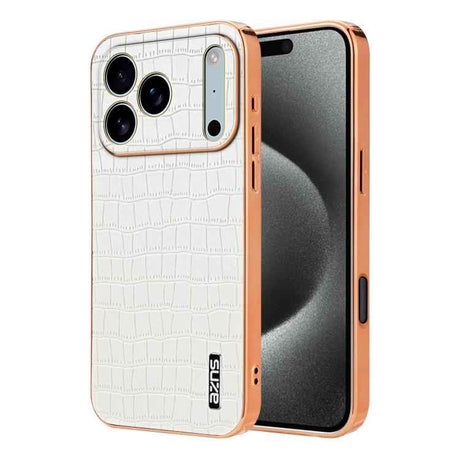 AZNS Electroplated Frame Crocodile Texture Full Coverage Phone Case