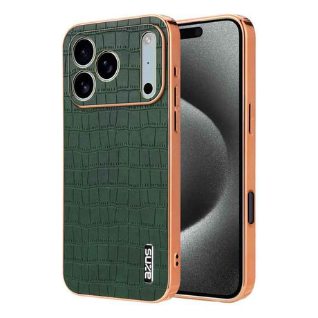 AZNS Electroplated Frame Crocodile Texture Full Coverage Phone Case