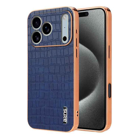 AZNS Electroplated Frame Crocodile Texture Full Coverage Phone Case