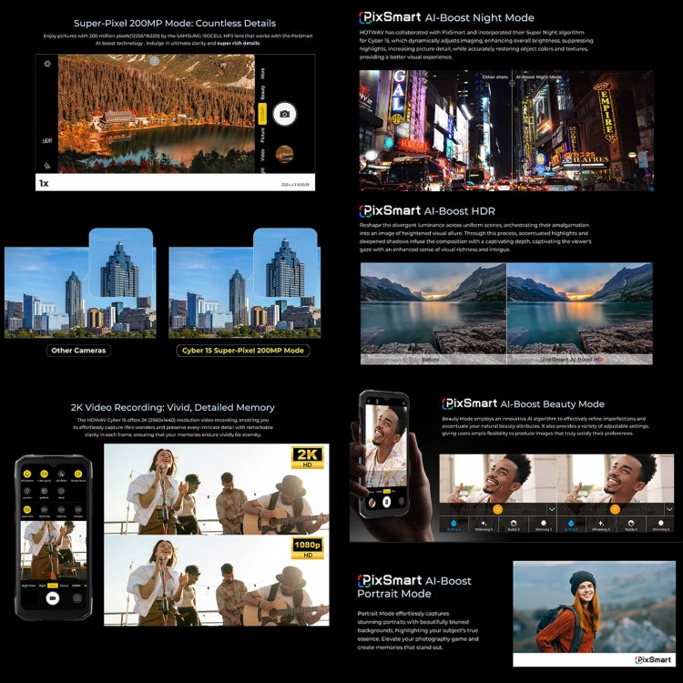 HOTWAV Cyber 15 Rugged Phone - IP68/IP69K Waterproof, 6.6" Android 13, MediaTek Helio G99, 12GB RAM, 256GB Storage, 6280mAh Battery, 4G, NFC, OTG