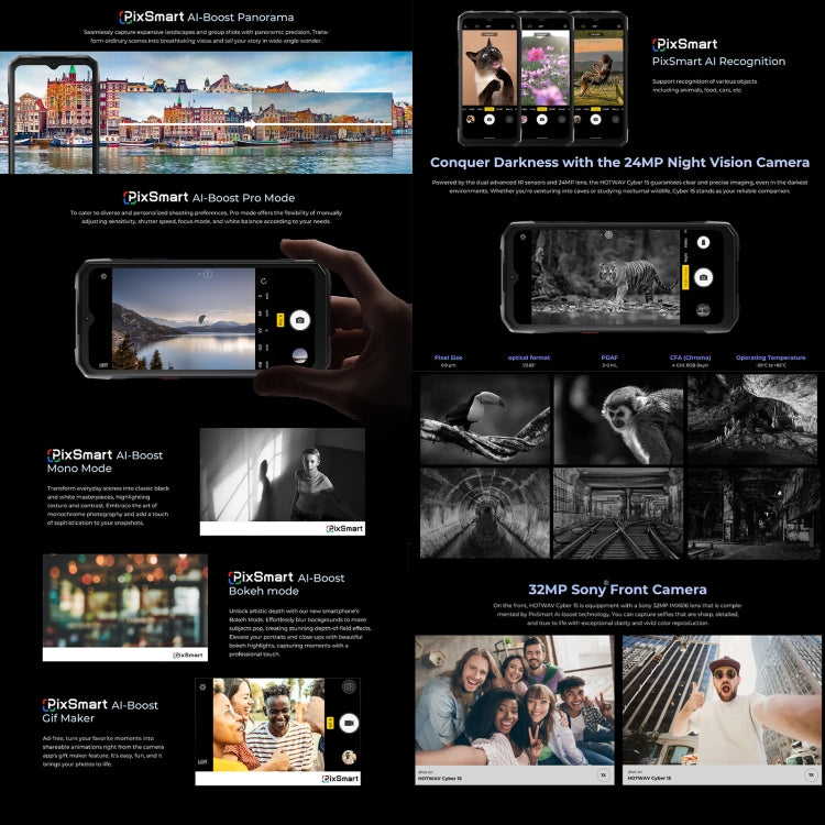 HOTWAV Cyber 15 Rugged Phone - IP68/IP69K Waterproof, 6.6" Android 13, MediaTek Helio G99, 12GB RAM, 256GB Storage, 6280mAh Battery, 4G, NFC, OTG