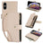 YM016 Rhombic Zipper Card Wallet Leather Phone Case with Lanyard