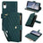 YM016 Rhombic Zipper Card Wallet Leather Phone Case with Lanyard
