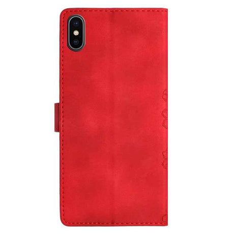 Cherry Blossom Butterfly Skin Feel Embossed PU Phone Case