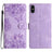 Cherry Blossom Butterfly Skin Feel Embossed PU Phone Case