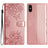 Cherry Blossom Butterfly Skin Feel Embossed PU Phone Case