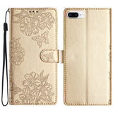 Cherry Blossom Butterfly Skin Feel Embossed PU Phone Case