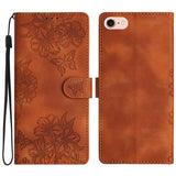 Cherry Blossom Butterfly Skin Feel Embossed PU Phone Case
