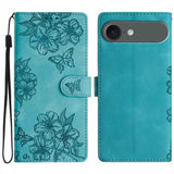 Cherry Blossom Butterfly Skin Feel Embossed PU Phone Case