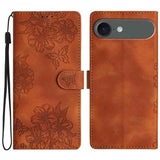 Cherry Blossom Butterfly Skin Feel Embossed PU Phone Case