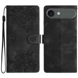 Cherry Blossom Butterfly Skin Feel Embossed PU Phone Case