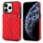 Splicing Rhombic Texture Card Bag Phone Case with Long Lanyard