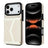 Splicing Rhombic Texture Card Bag Phone Case with Long Lanyard