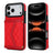 Splicing Rhombic Texture Card Bag Phone Case with Long Lanyard